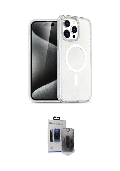 Cep Apple Uyumlu İphone 15 Pro Max Kılıf Nova Asil Prime İkili Koruma Seti Najmaddin Şeffaf
