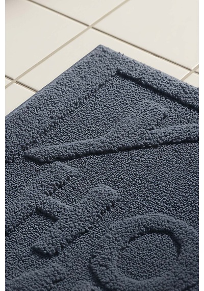 Home Kabartmalı Pamuklu 2 Li Banyo & Klozet Paspas Takımı Lacivert