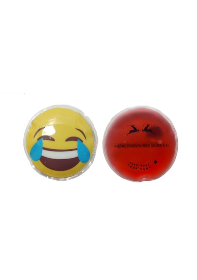 Gülen Emoji Kırmızı Ceylan Cep Sobası,el Isıtıcı,2 Adet Sıcak Su