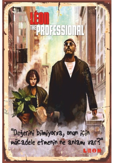 the leon mathilda sinema retro ahşap poster