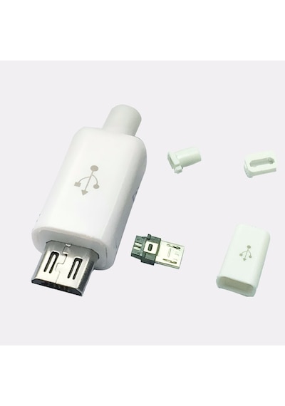 10 Adet 5 Pin Micro USB Şarj Kablosu Soketi - Beyaz