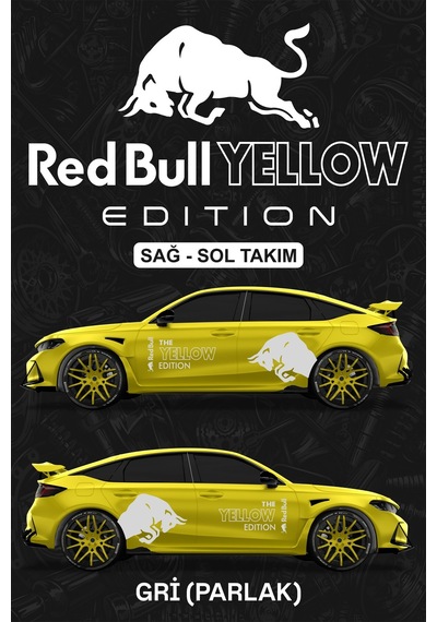 Red Bull Yellow Edıtıon Sticker - Yan Gövde Kaplama Seti Gri Parlak - 814881671