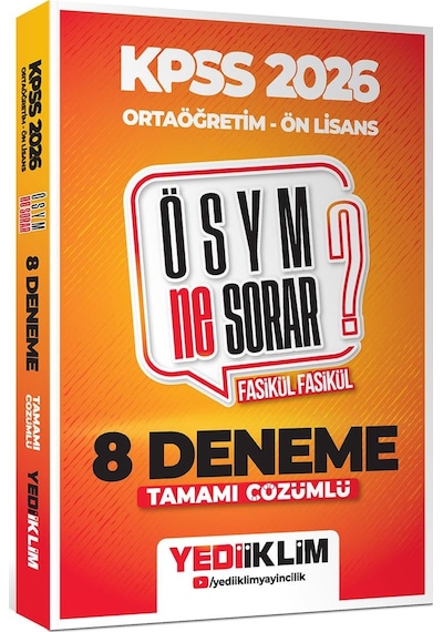 Yediiklim 2026 Kpss Ösym Ne Sorar Ortaöğretim Ön Lisans Tamamı Çözümlü Fasikül 8 Deneme