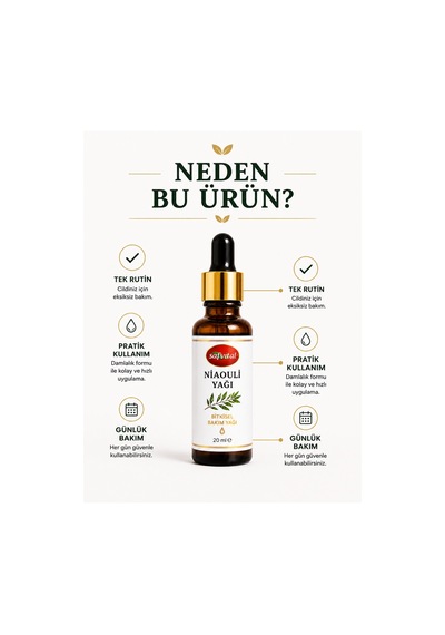 Niaouli Yağı 20 Ml Bitkisel Bakım Yağı Cilt Dengeleyici Günlük Kullanım Hafif Yapı Ferahlatıcı Etki