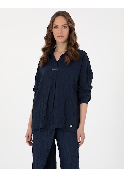 Pierre Cardin Kadın Lacivert Gömlek Desenli 50301069-vr033 Lacivert