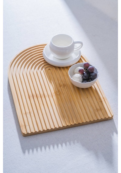 Acar Bambu Sunum Tabak - 33 Cm Kahverengi
