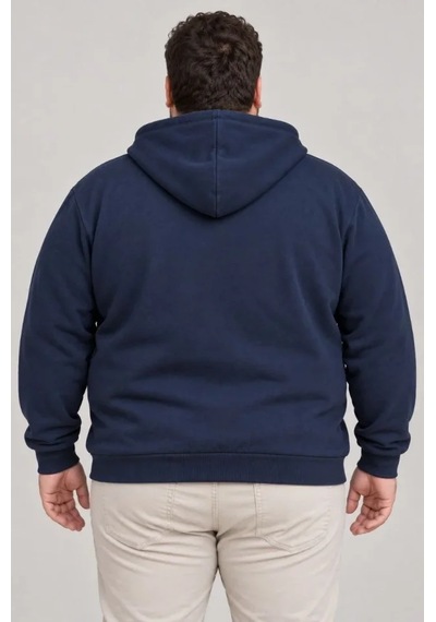 Suma Erkek Büyük Beden Üç İplik Şardonlu Kapüşonlu Fermuarlı Sweatshirt Lacivert Suma Erkek Büyük Beden Üç İplik Şardonlu Kapüşonlu Fermuarlı Sweatshirt Lacivert