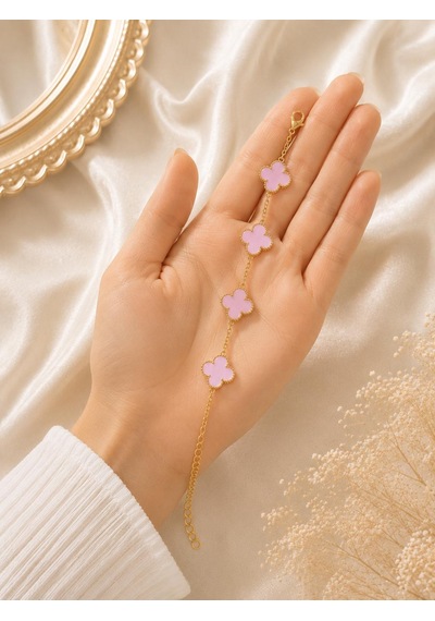 Pembe Yonca Altın Bileklik 32325250