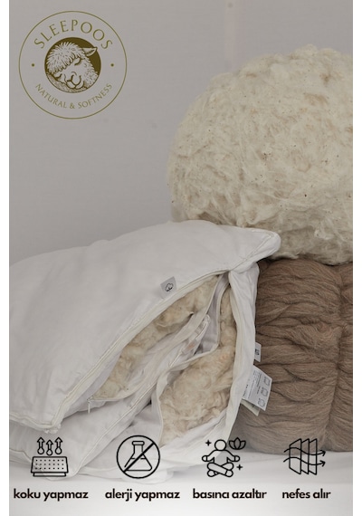 Sleepoos %100 Organik Yün Yastık 50 x 90