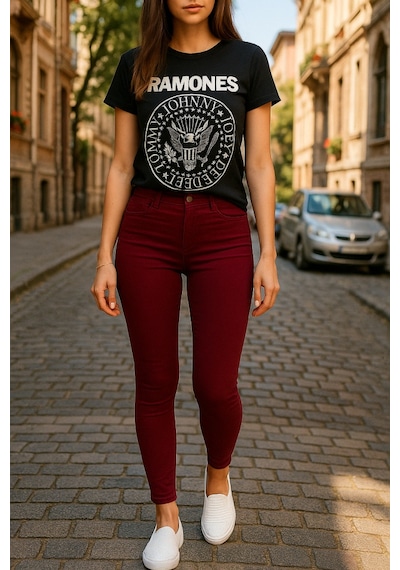 Soonaksesuar Gabardin Kumaş Yüksek Bel Pantolon 90cm Bel 38cm Bordo