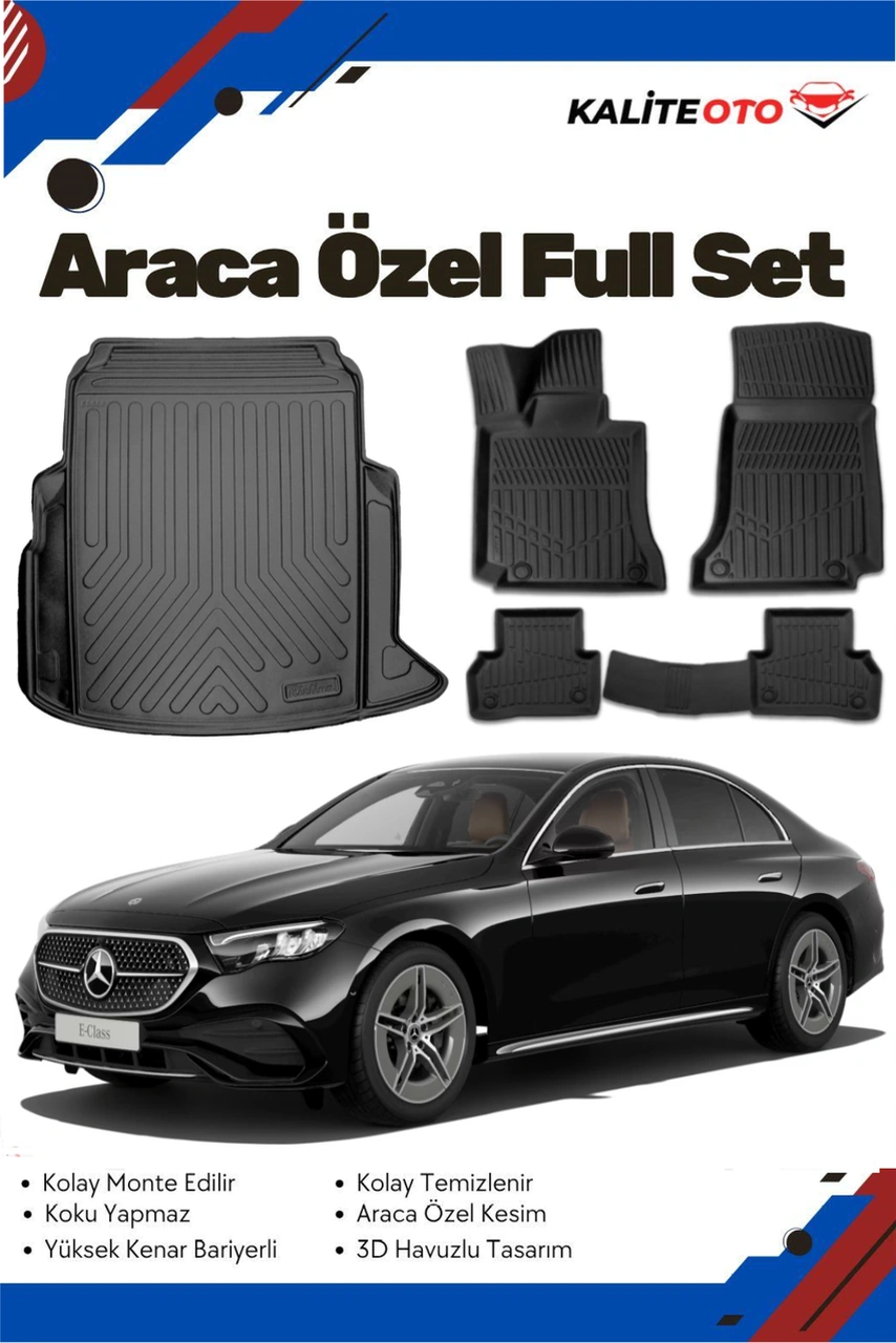 Mercedes E Serisi W214 2025 Model Yumuşak Paspas+bagaj Havuzu Seti