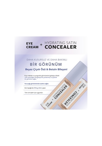 Pastel Eye Cream Hydrating Satin Concealer - Göz Kremi Göz Altı Kapatıcısı 61 Vanilla
