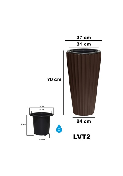Rüzgar Yapay Çiçekçilik Lilyum Saksı Mokka