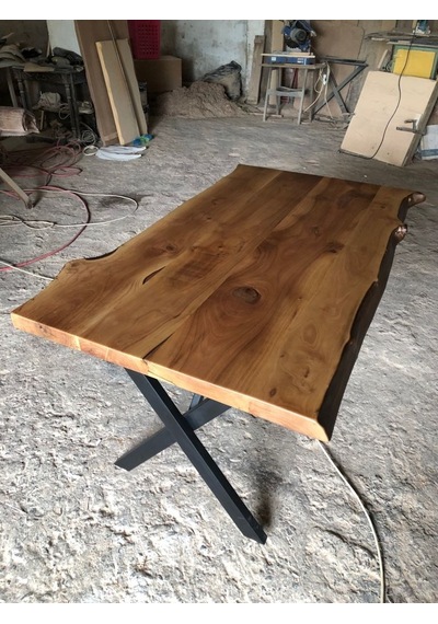 Bintaşmobilya Naturel Doğal Kenar Ceviz Kütük Masalar 140X80.Cm