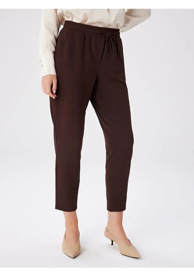 Faik Sönmez Comfort Fit Krep Örme Kadın Pantolon Bw27pnt002 Kahve