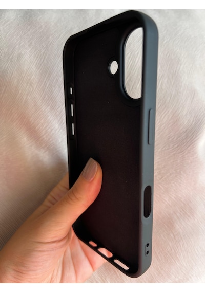 Apple Uyumlu iPhone 16 Logolu İçi Kadife Silikon Lansman Kılıf