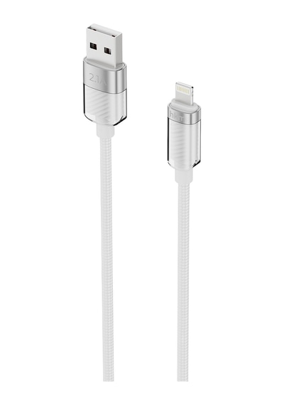 Knit Glam 2.1A Hızlı Şarj Destekli Usb-A To Lightning Şarj Ve Data Aktarım Kablosu 1 Metre Beyaz