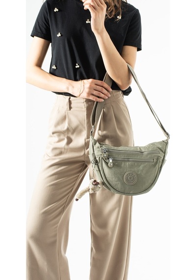 571 Collections Ultra Hafif, Çok Cepli, Yarım Ay Crescent Çapraz Askılı Kol, Omuz Çantası Vizon Model: 571-7l