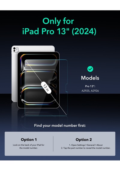 Apple Uyumlu iPad Pro 13 2024 Armorite 2 Adet Tablet Ekran Koruyucu