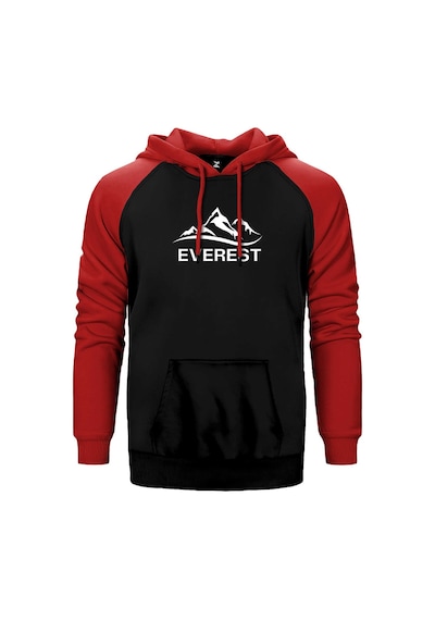 Everest Classic Kırmızı Renk Reglan Kol Kapşonlu Sweatshirt Kırmızı