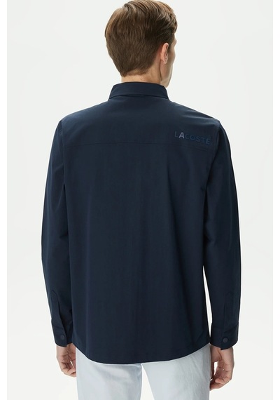 Lacoste Men's Relaxed Fit Full Zip Shirt Rahat Kesim Tam Fermuar Erkek Gömlek Lacivert