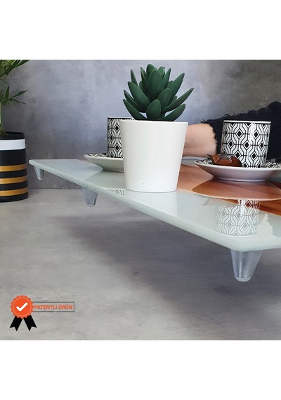 Decorita Cam Tepsi Ahşap Şeritli 29Cm X 52Cm