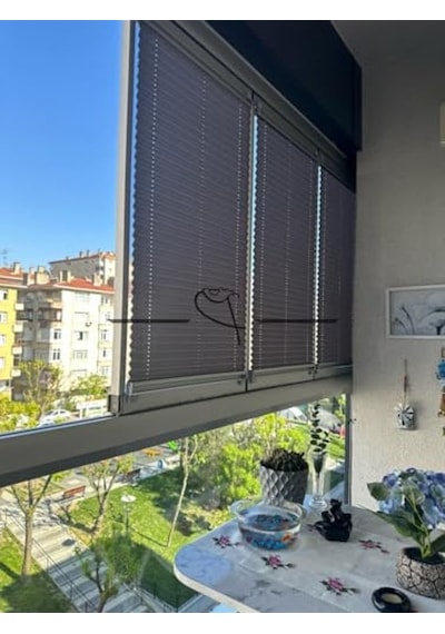 Plise Cam Balkon Akordiyon Perde, 40x140 Cm Beyaz 11