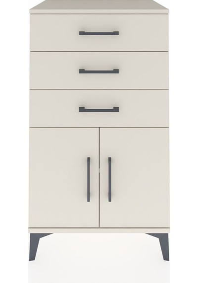 Hyperion Komodin Tek Raflı 3 Çekmeceli 2 Kapaklı 60x44x106 Ay... Aytaşı