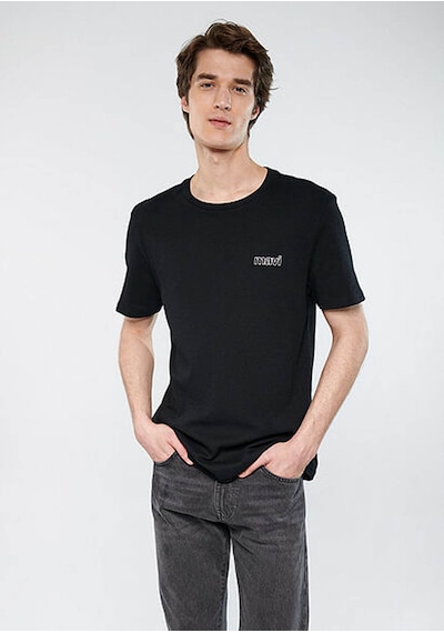 Mavi Logo Baskılı Siyah Erkek T-shirt M0610360-900 Siyah