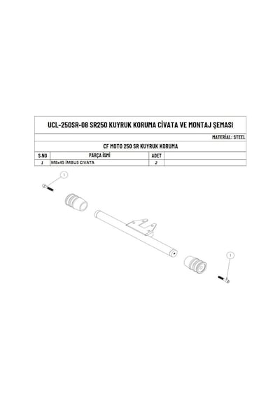 Moto Üçel Cfmoto Sr 250 Uyumlu Kuyruk Koruma Demiri
