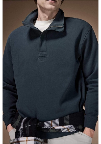 Defacto Regular Fit Yarım Fermuarlı Sweatshirt F9243ax26spgn827 Yeşil-gn827 Defacto Regular Fit Yarım Fermuarlı Sweatshirt F9243ax26spgn827 Yeşil-gn827