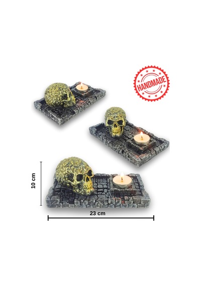 Kuru Kafa Küçük Çubuk Tütsülük Ve Tealight Altın