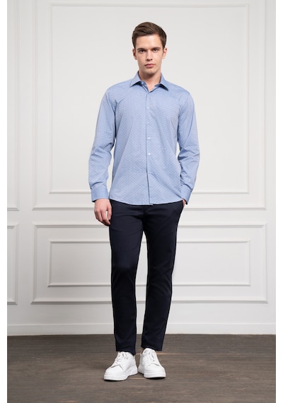 Morven Erkek Mavi Pamuk Trend Regular Fit Sert Yaka Gömlek 25mc004038300 Mavi Mavi