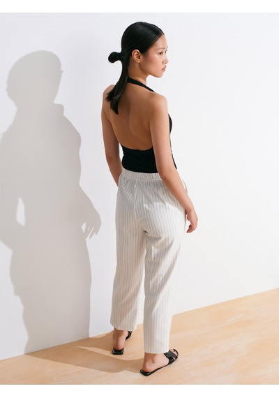 Dilvin 72142 Bağcıklı Jogger Pantolon-beyaz Beyaz