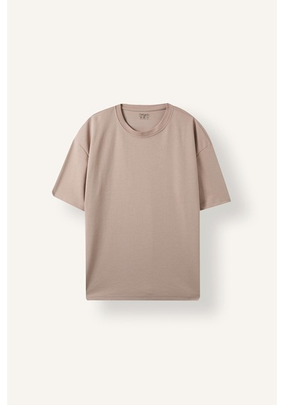 Defacto Kırışmaz Pamuklu Nefes Alabilen Oversize Basic Tişört X3926az26aubg749 Bej-bg749