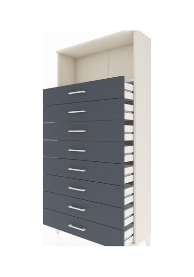 Arges Dolap Tek Raflı 8 Çekmeceli 88x30x182 Aytaşı-antrasit Aytaşı