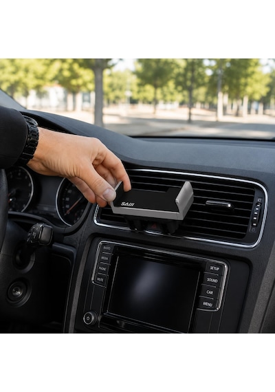 Saiji T2 Araç İçi Telefon Tutucu Havalandırma Klipsli 360 Dönebilen Universal Uyumlu 2 Mixed