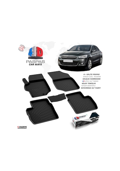 Citroen C-Elysee 4D Havuzlu Paspas 2013 Ve Üzeri A+Kalite Citroen C-Elysee 4D Havuzlu Paspas 2013 Ve Üzeri A+Kalite