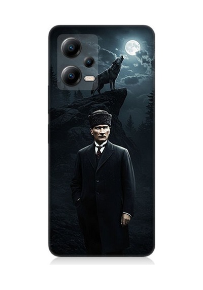 Xiaomi Poco X5 5g Uyumlu Kurt Ve Mustafa Kemal Atatürk Desenli Silikon Kılıf Çok Renkli