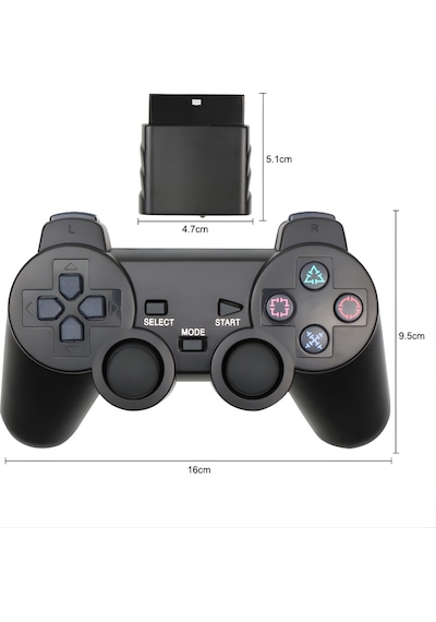 Platoon Kablosuz Ps2 Oyun Kolu 2.4ghz Çift Titreşimli Wireless Gamepad Alıcılı