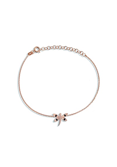 Siyah Taşlı Gümüş Yusufçuk Bileklik Rose Gold