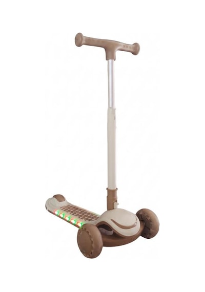 3 Tekerlekli Led Işıklı Müzikli Katlanabilir Boyu Ayarlanabilir 3 Yükseklik Ayarlı Çocuk Scooter'ı Pembe