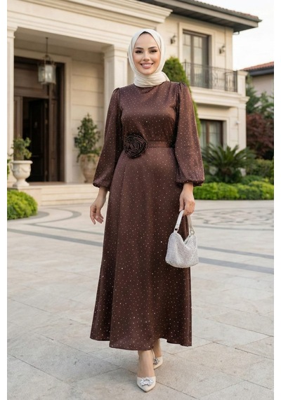 Hb Harma Time Butik Kadın İnci Detaylı Kuşaklı Kahverengi Saten Elbise Kahverengi Kahverengi Hb Harma Time Butik Kadın İnci Detaylı Kuşaklı Kahverengi Saten Elbise Kahverengi Kahverengi