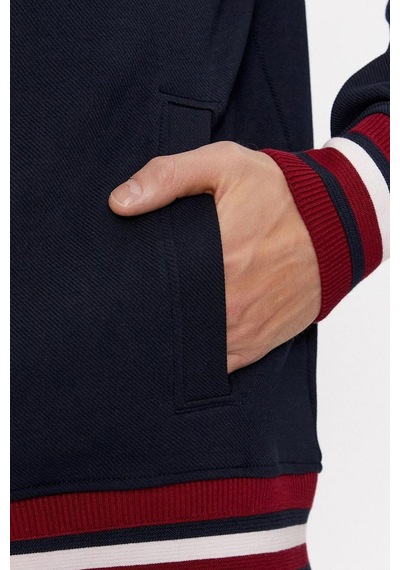 Tommy Hilfiger Ön Fermuarlı Erkek Sweat Lacivert
