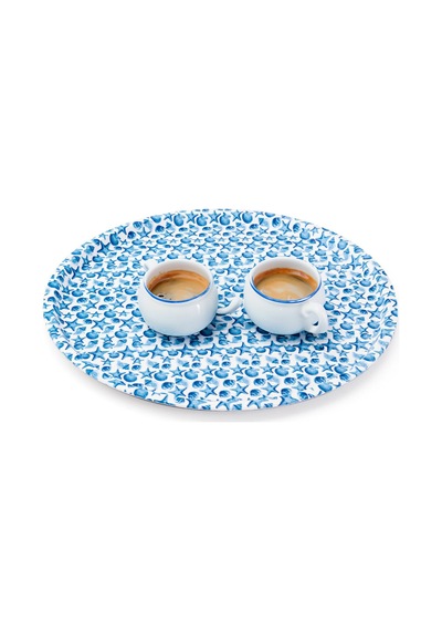 Zuccii Home Marin Yuvarlak Tepsi - Mavi - 36 Cm Çok Renkli