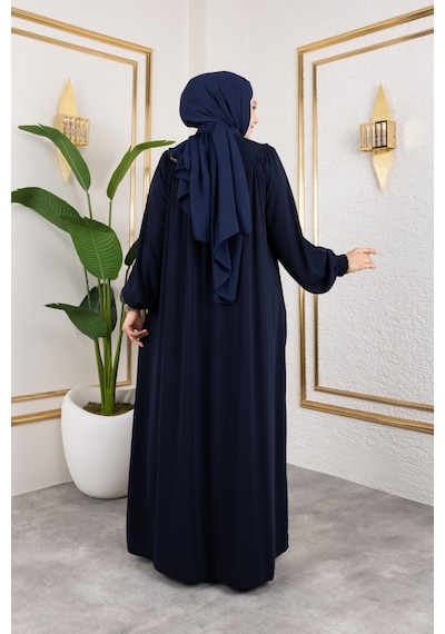 Nevayla Moda Ön Ve Arka Robalı Ferace - Lacivert / F0142 Lacivert