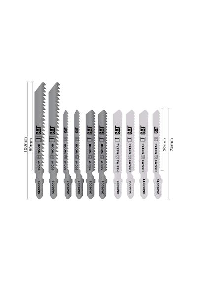 Cat Da06901 Profesyonel Metal/ahşap Hassas/kaba Kesim Dekupaj Testere Ucu 10 Parça