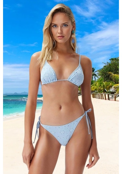 Ersefa Tasarım Bikini Takımı Yaz Koleksiyonu Ergonomik Kesim Özel Hızlı Mavi