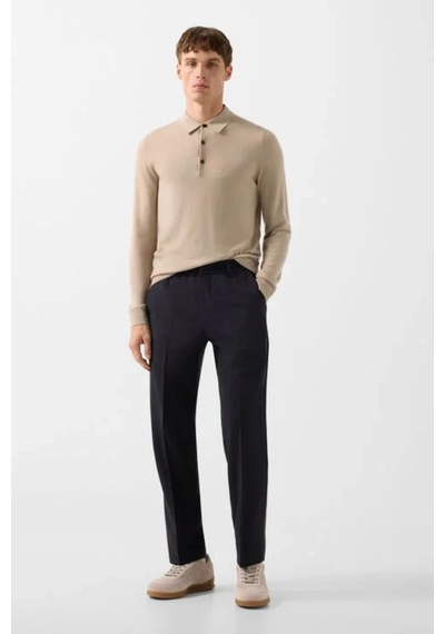 Bogner Fire&ıce Bogner Jake Yün-kaşmir Lüks Stil, Erkek Triko Polo Sweatshirt Camel