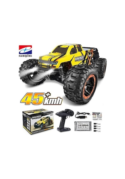 Haıboxıng 1/16th Scale 4wd Brushless Truck Uzaktan Kumandalı Araba Rtr Sarı + 1000 Mah 7.4v 2s 30c Lipo Batarya